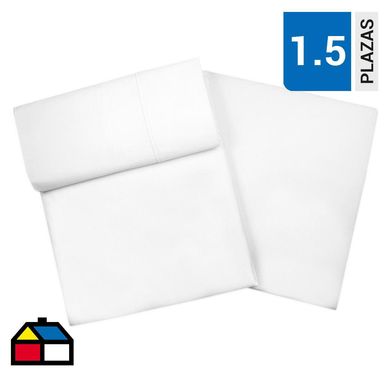 Set sbanas premium 180 hilos blanco 1.5 plazas