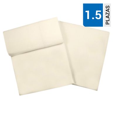 Set sbanas premium 180 hilos marfil 1.5 plazas