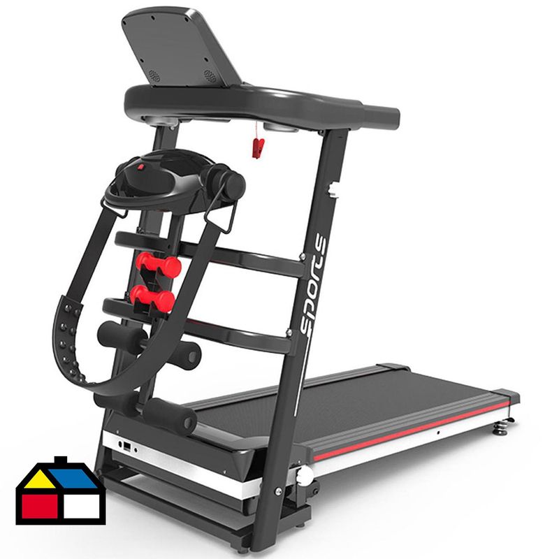  - Trotadora Eléctrica Plegable con Maseajeador de Cintura 2.0 HP 70x165 cm Negro