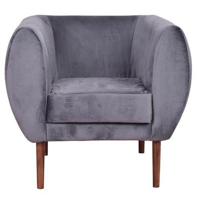 Poltrona Curvo Felpa Gris 80x70x78 cm