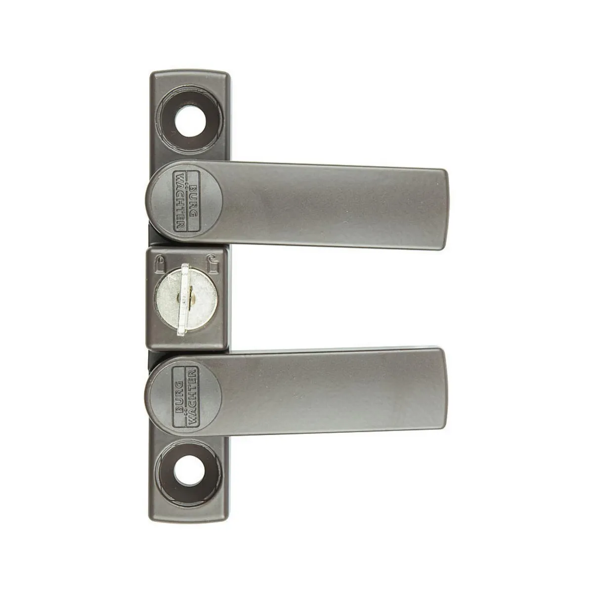 BURG WACHTER - Seguro de ventanas una y doble hoja, madera o aluminio color marron