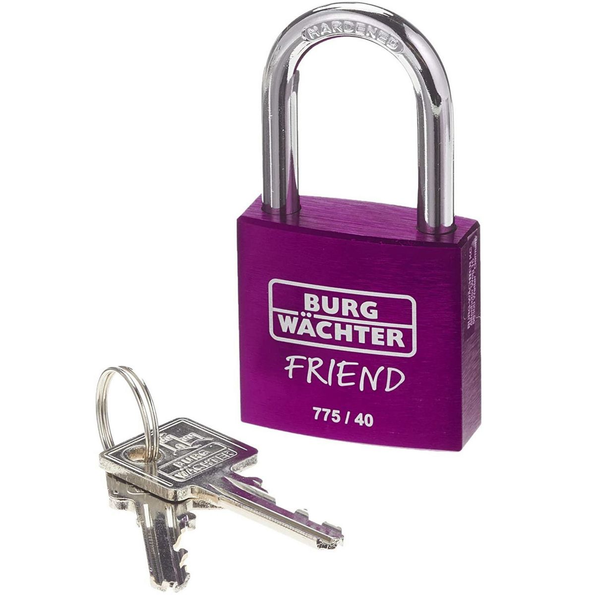 BURG WACHTER - Candado de cuerpo macizo de aluminio arco 32 mm color morado