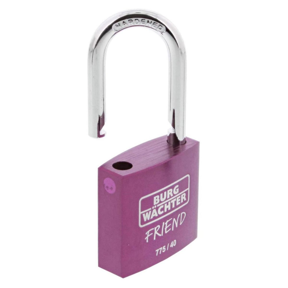 BURG WACHTER - Candado de cuerpo macizo de aluminio arco 32 mm color morado