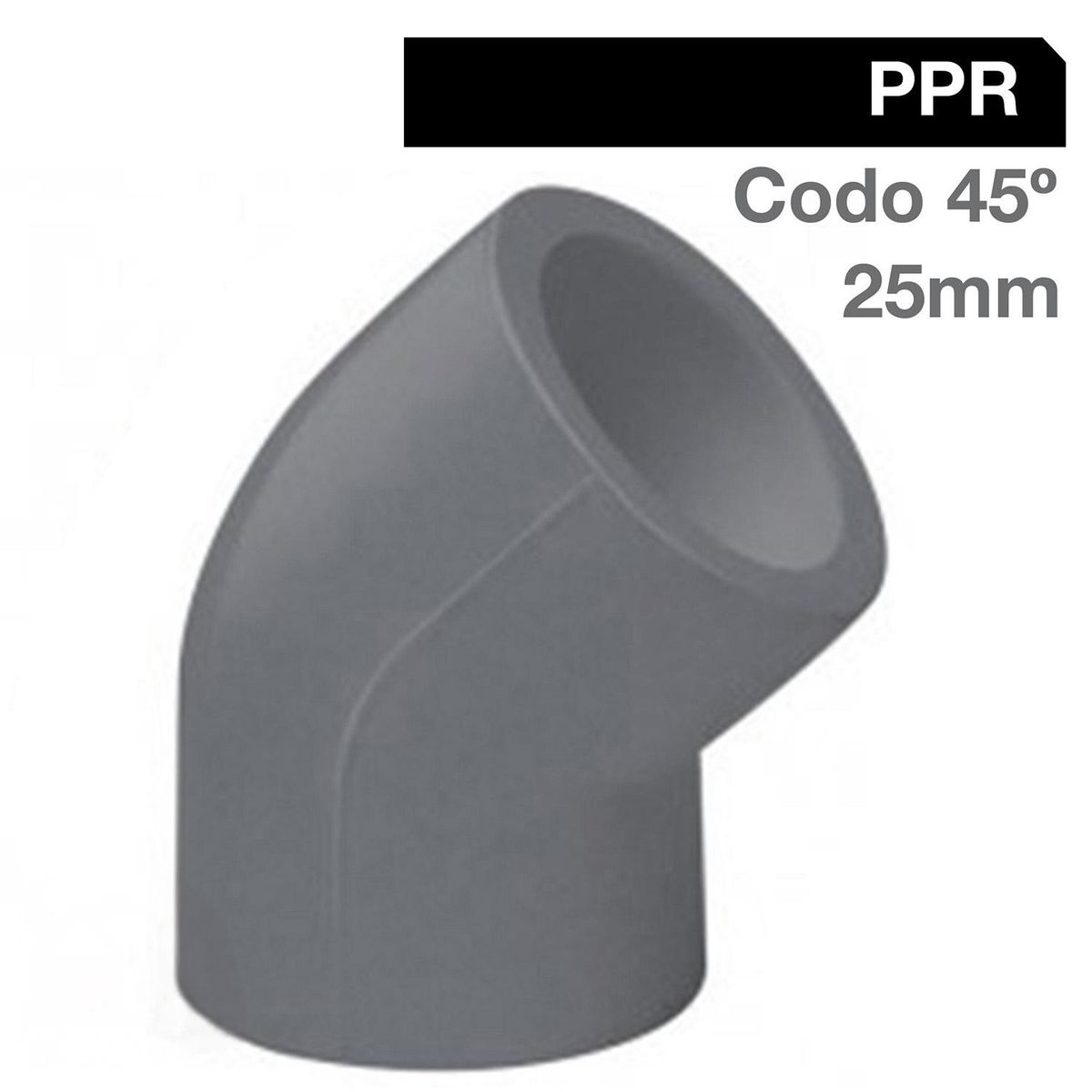 HOFFENS - Codo PPR 45° 25 mm. Gris