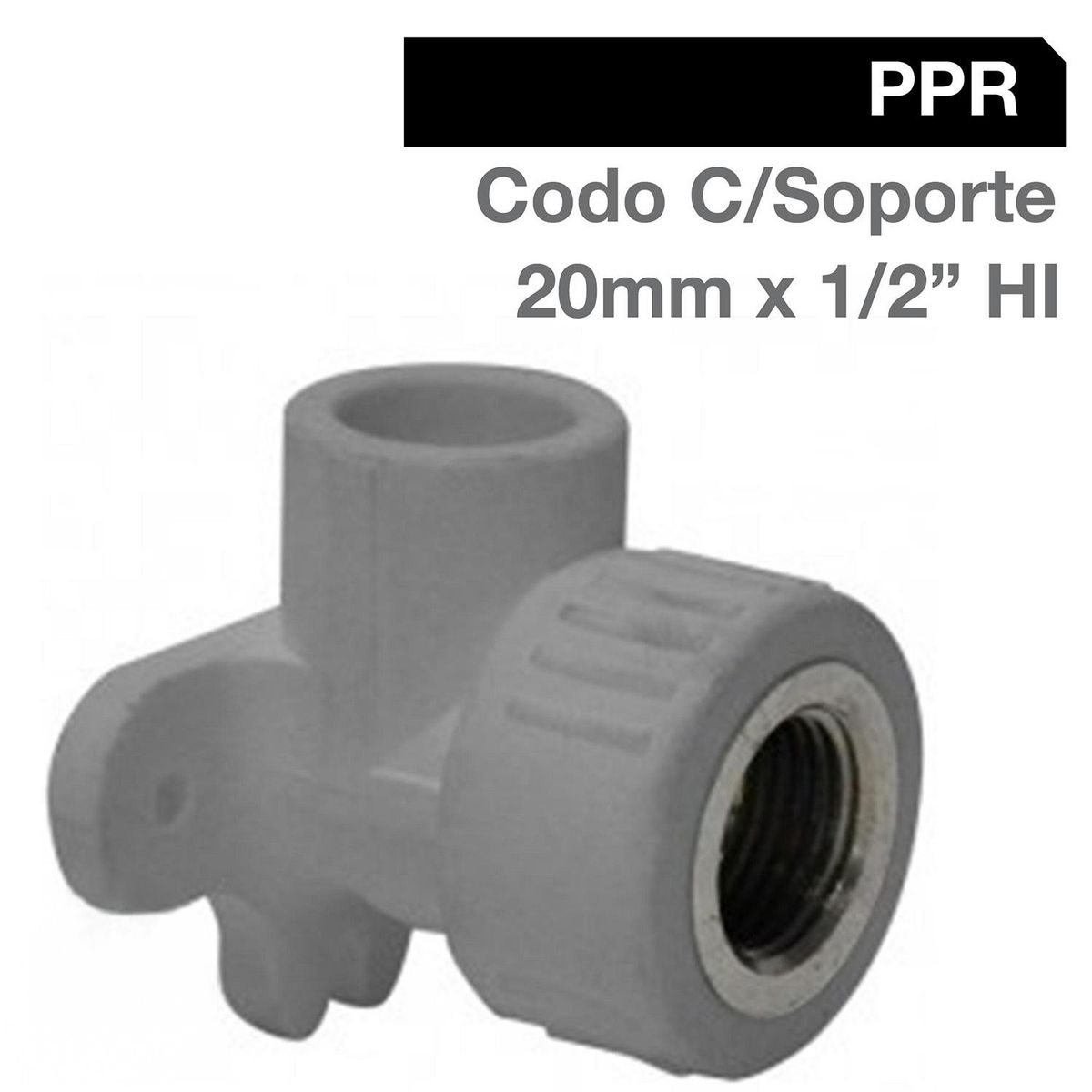 HOFFENS - Codo C/Soporte PPR 20 X 1/2" Hi
