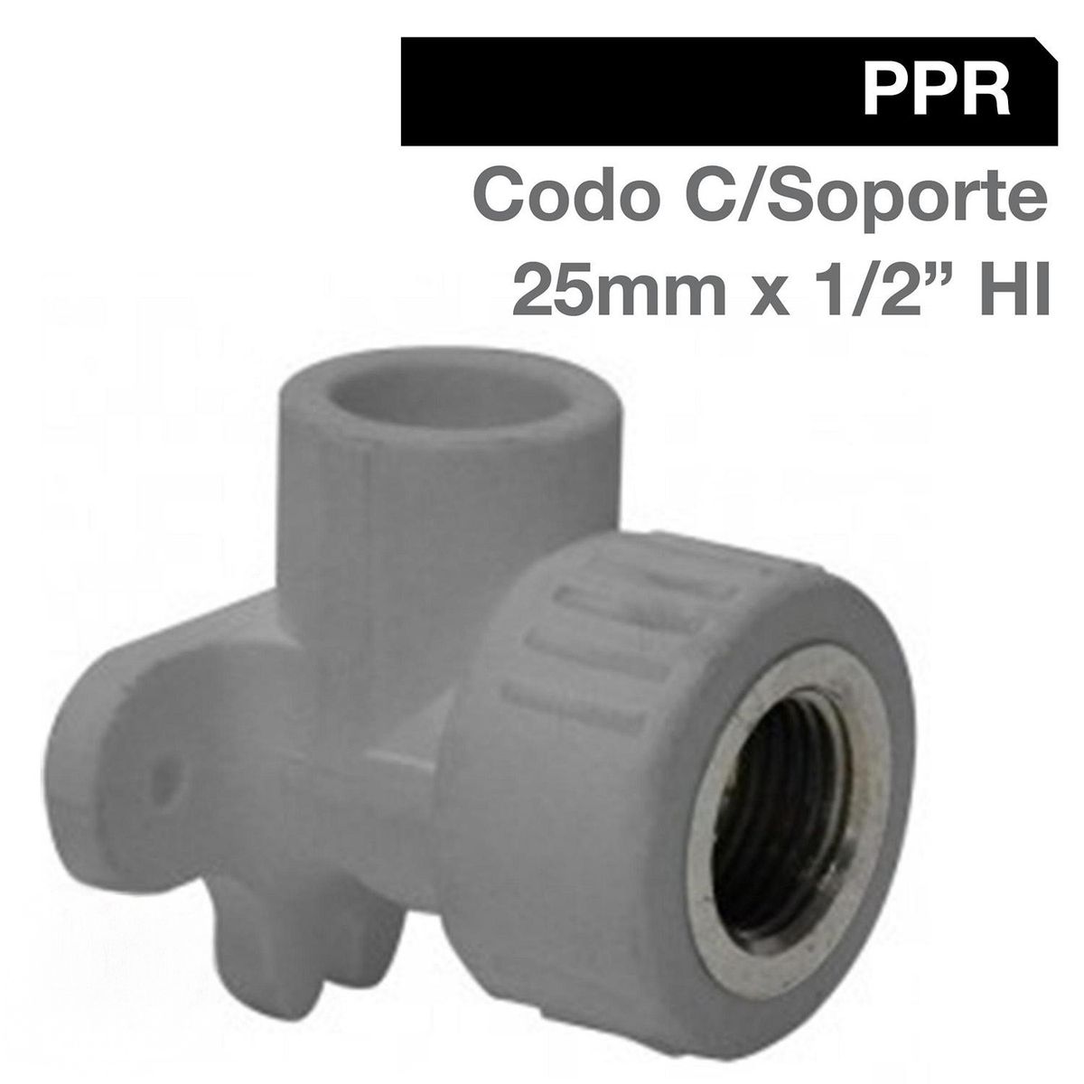 HOFFENS - Codo C/Soporte PPR 25 X 1/2" Hi