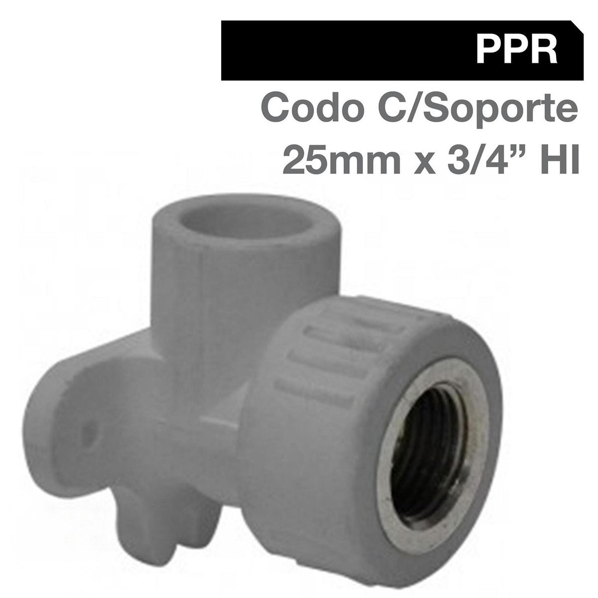 HOFFENS - Codo C/Soporte PPR 25 X 3/4" Hi