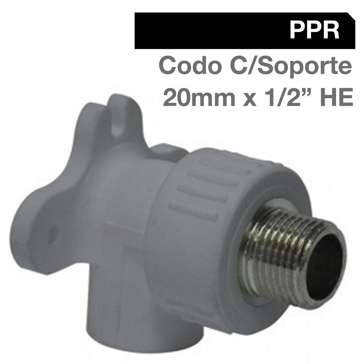 HOFFENS - Codo PPR C/Soporte 20 X 1/2" He