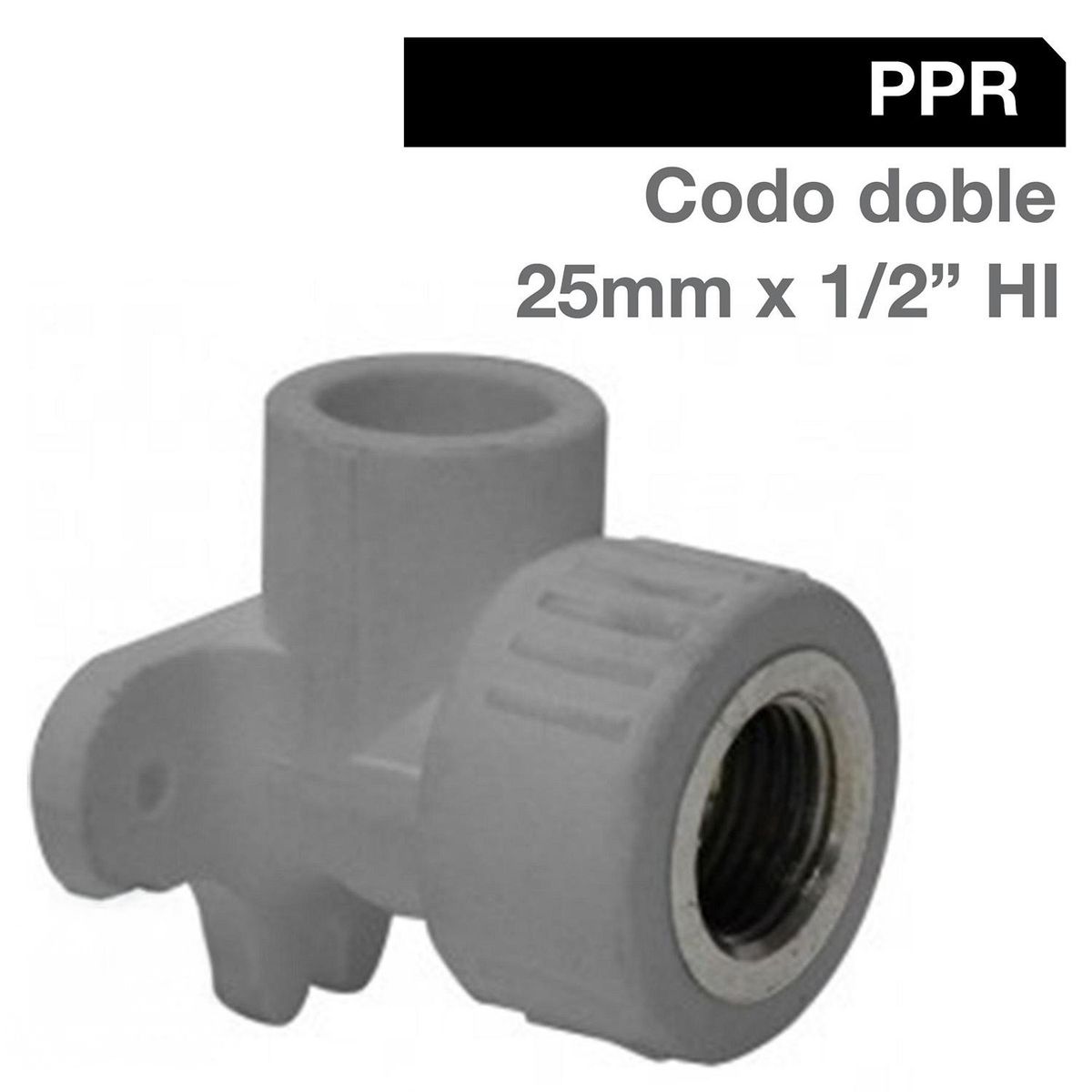 HOFFENS - Codo Doble PPR 25 X 1/2" Hi