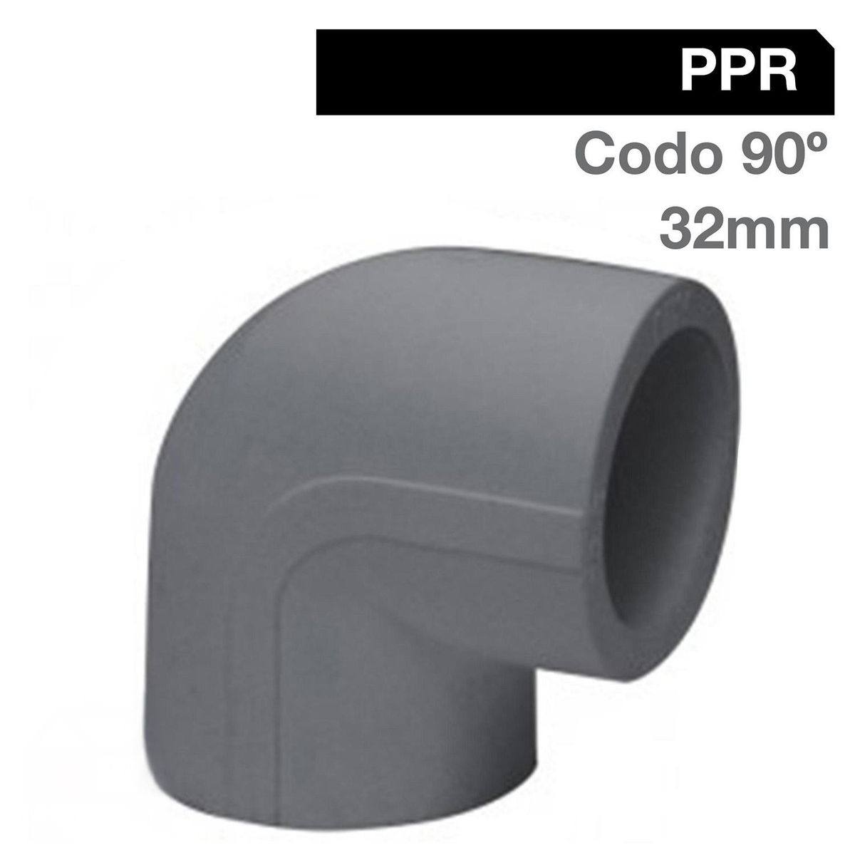 HOFFENS - Codo PPR 90° 32 mm. Gris