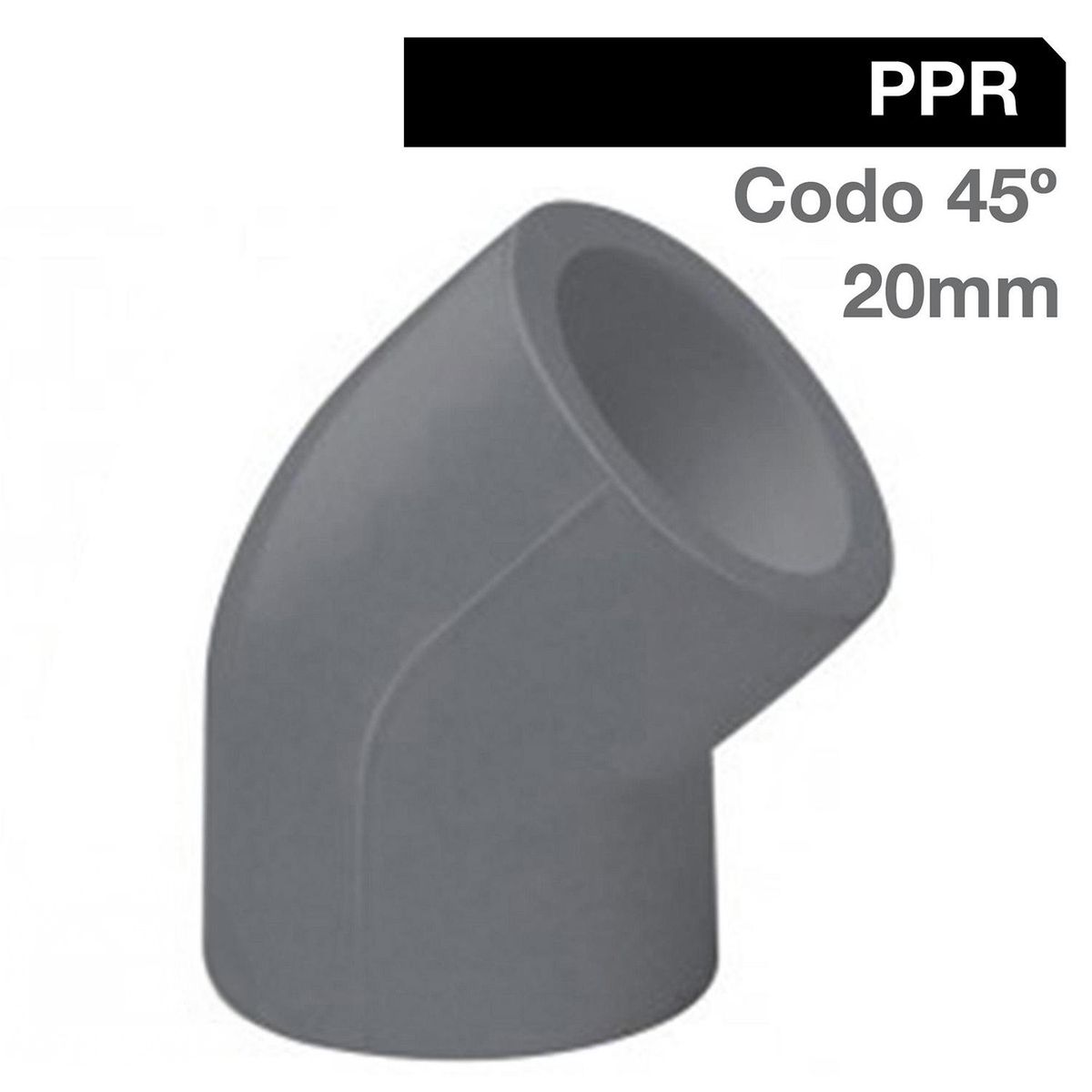 HOFFENS - Codo PPR 45° 20 mm. Gris