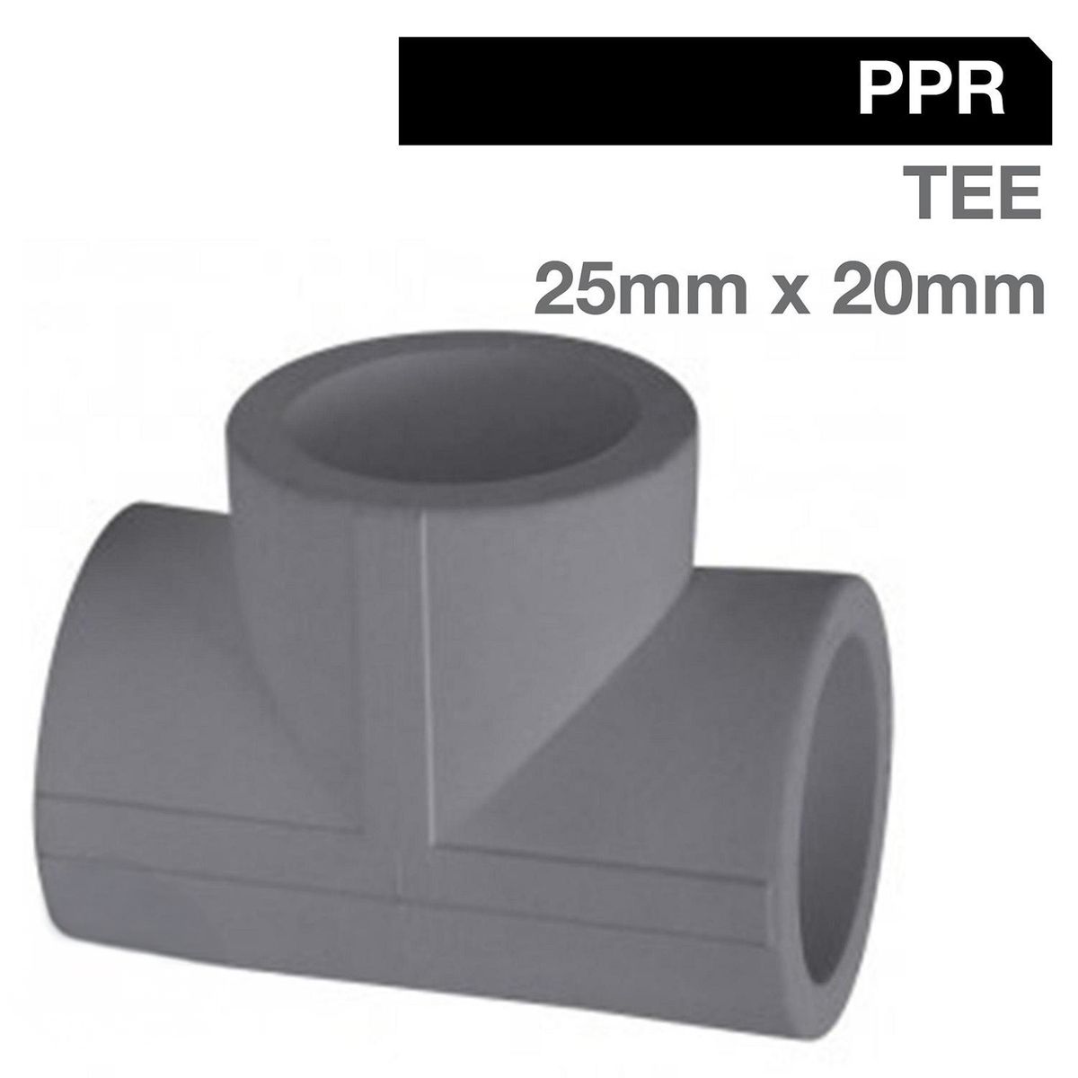 HOFFENS - Tee PPR 25X25X20 mm Gris