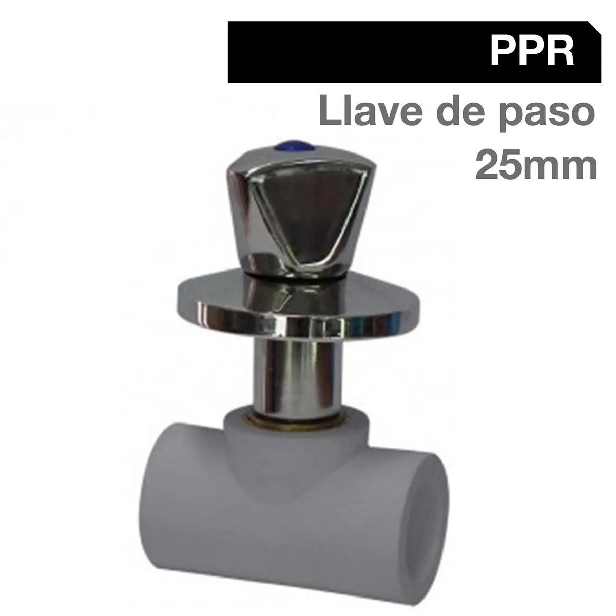 HOFFENS - Llave de Paso Cromada PPR 25 mm Vástago 2,3 cm