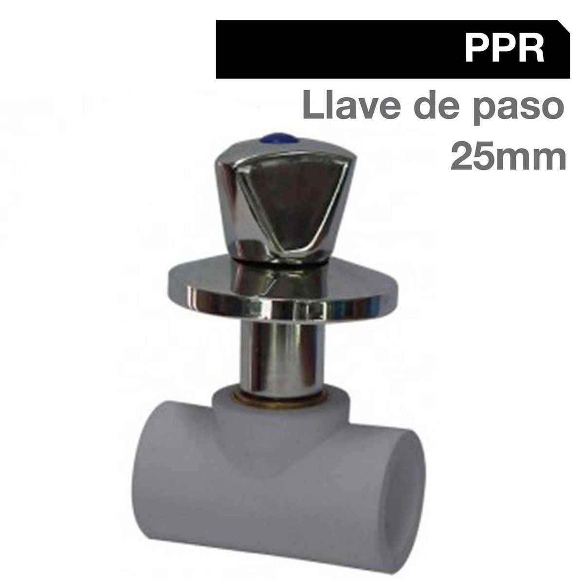 HOFFENS - Llave de Paso Cromada PPR 25 mm Vástago 2,3 cm