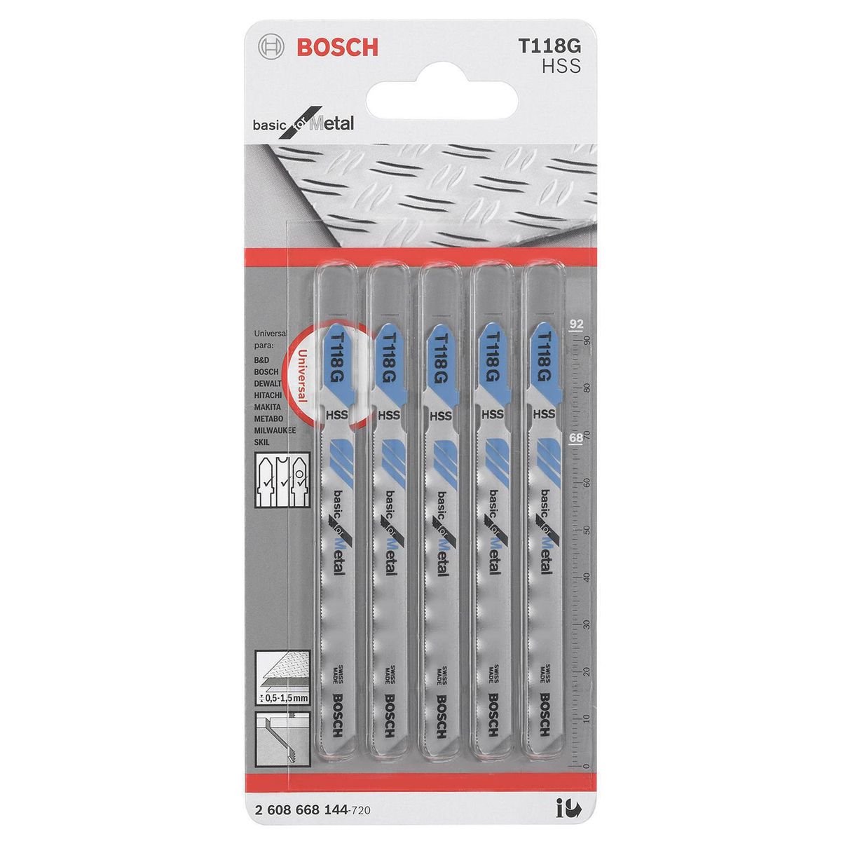 BOSCH - Hoja para sierra caladora T118G 5 unidades