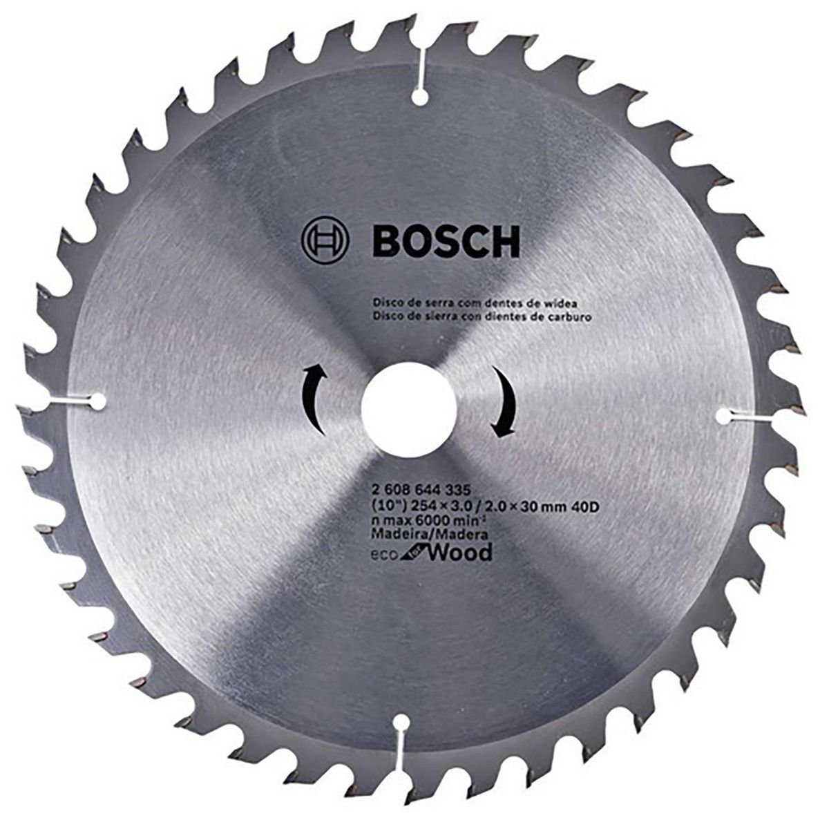 BOSCH - Disco de sierra circular 10" 40 dientes eco
