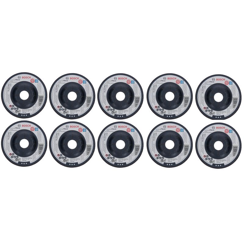 BOSCH - Disco de desbaste 115x6,0 mm metal 10 unidades