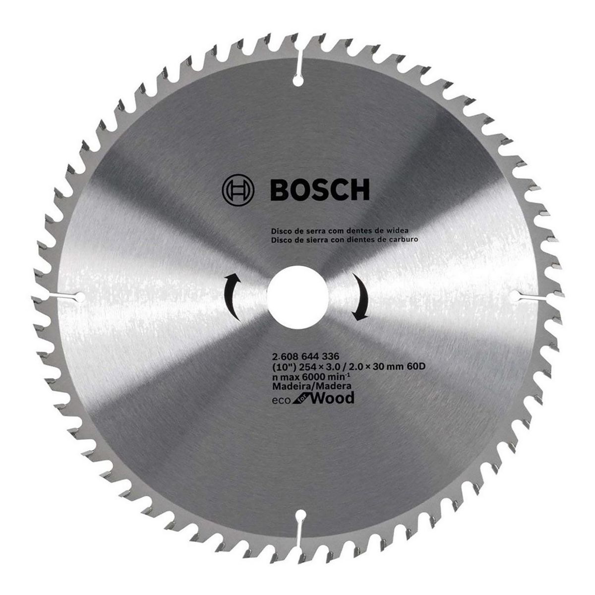 BOSCH - Disco de sierra circular 10" 60 dientes eco