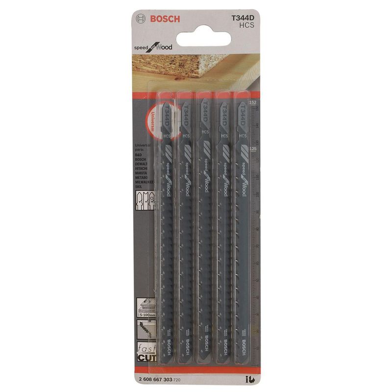 BOSCH - Hoja para sierra caladora T344D 5 unidades