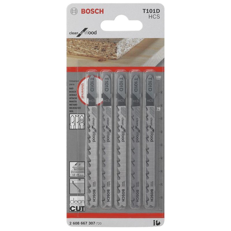 BOSCH - Hoja para sierra caladora T101D 5 unidades