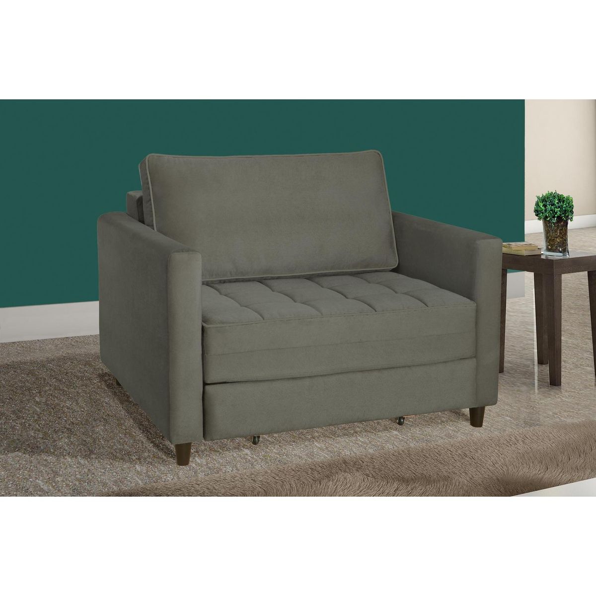 AR DESIGN - Sofá Cama 1 cuerpo Belize 100x90x100 cm Gris