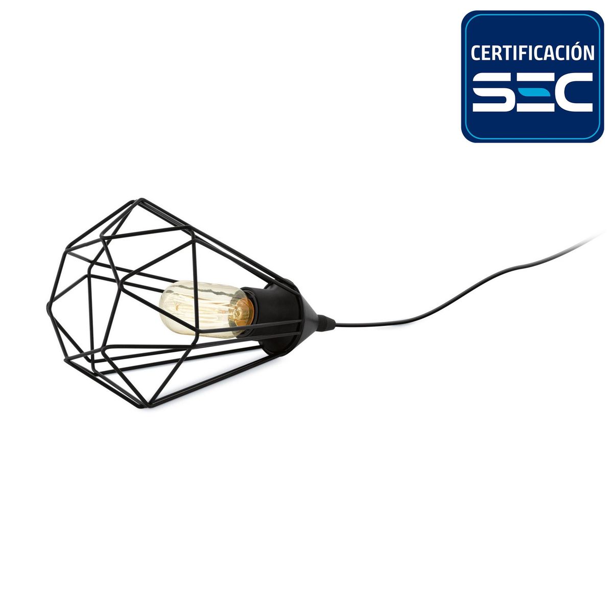 EGLO - Lámpara Mesa Tarbes Negro 18x27 cm