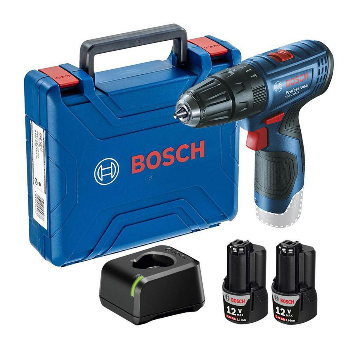 BOSCH - Taladro Inalámbrico Percutor 10 mm 12 V/2 Baterías