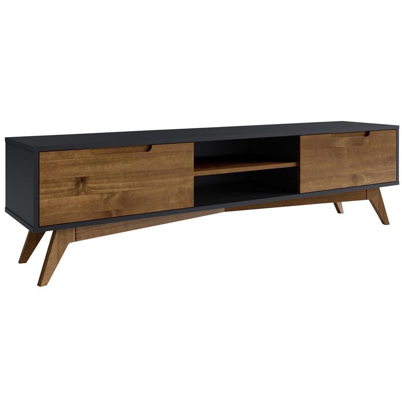 AR DESIGN - Rack TV negro 2 puertas 185x40x50 cm