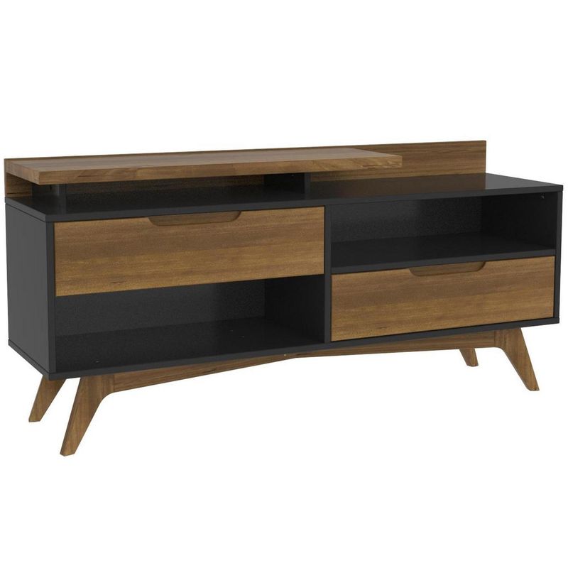 AR DESIGN - Rack TV negro 2 puertas 2 estantes 150x40x70 cm