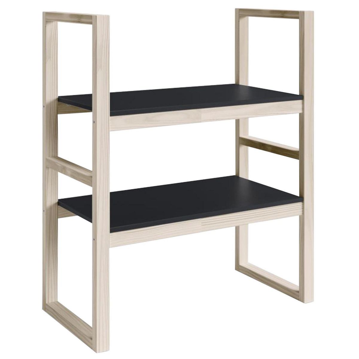 AR DESIGN - Estante Aspen Madera 2 Nivel(es) 80x97x40 cm Negro/Roble Claro