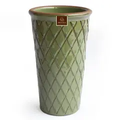 MESTIZA - Florero ceramica Rombo verde 20cm