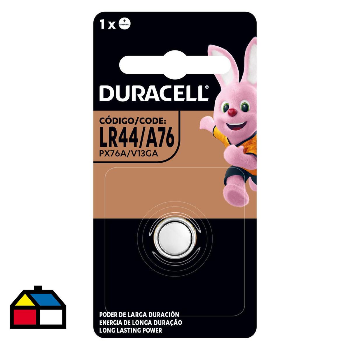 DURACELL - Pila alcalina especializada tipo botón LR44 de 1,5V