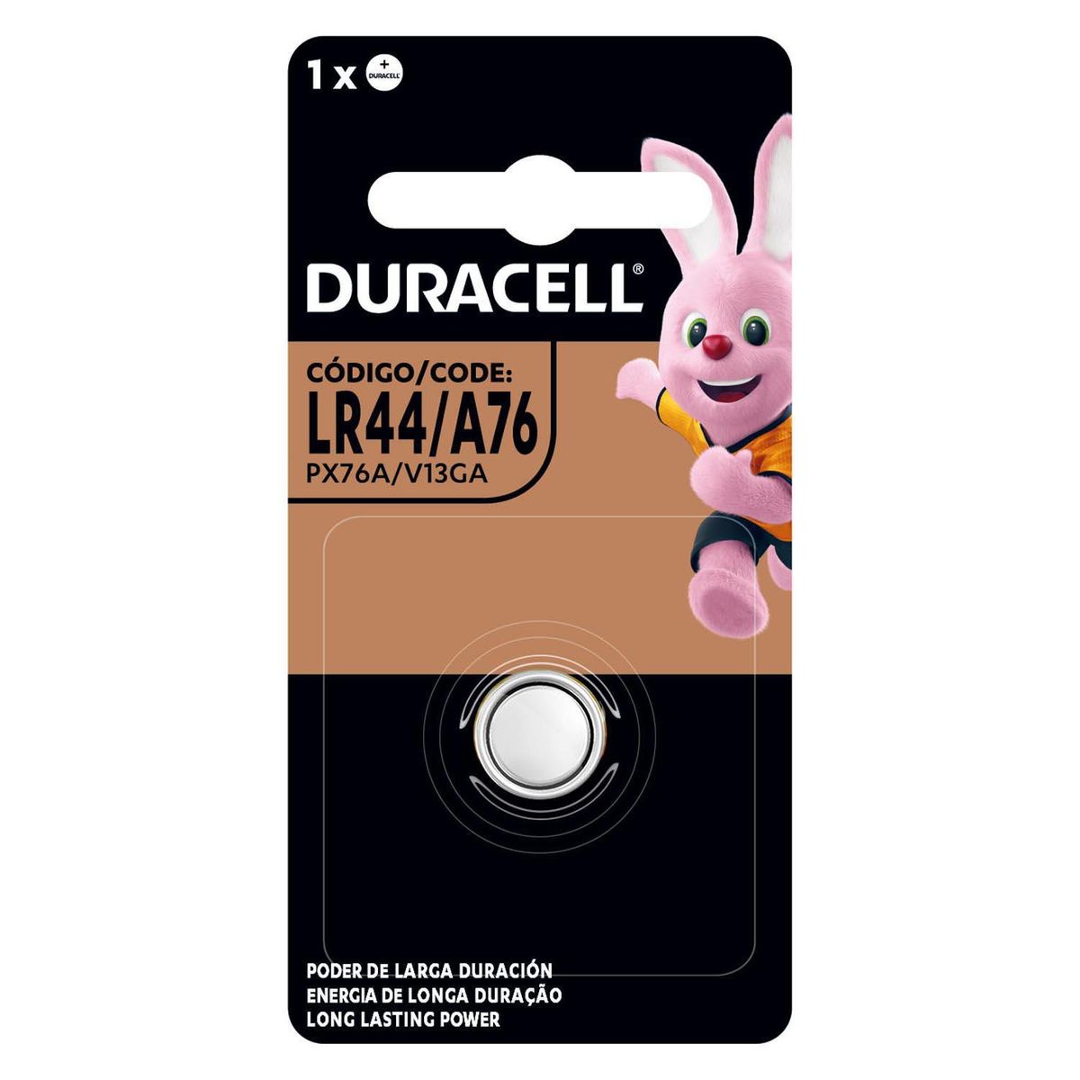 DURACELL - Pila alcalina especializada tipo botón LR44 de 1,5V