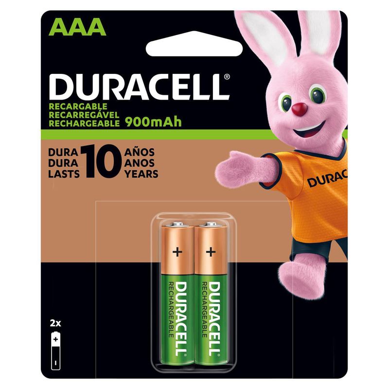 DURACELL - Pack de 2 pilas recargables AAA de 1,5V