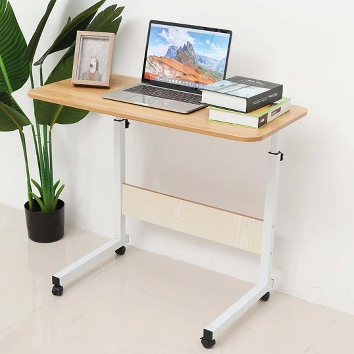 IMPORTADORA USA - Escritorio mesa de madera multiusos con ruedas