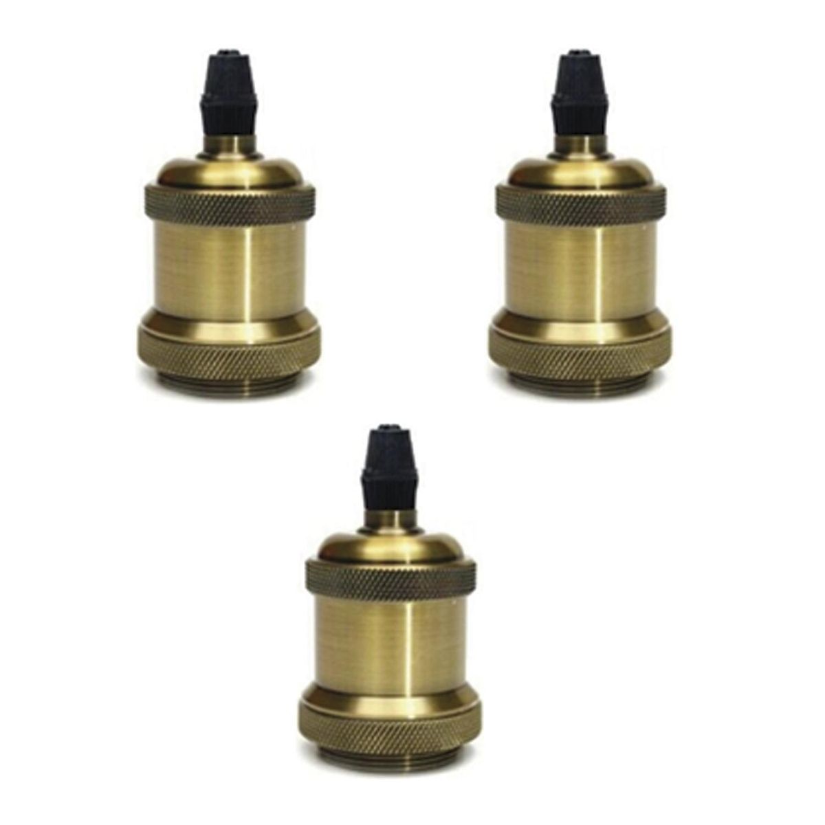 HB LEDS - Pack 3 Soquetes E-27 Retro Dorado Vintage