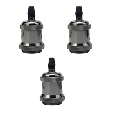 Pack 3 Soquetes E-27 Retro Metlico Vintage