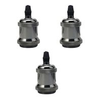 Pack 3 Soquetes E27 Metálicos Retro Vintage Con Cable Para Ampolletas