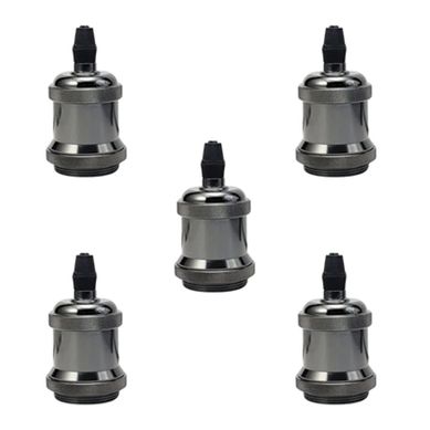 Pack 5 Soquetes E-27 Retro Metlico Vintage
