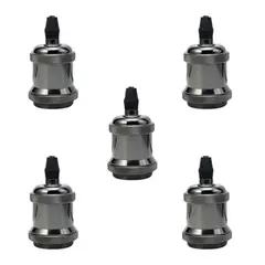 HB LEDS - Pack 5 Soquetes E-27 Retro Metálico Vintage
