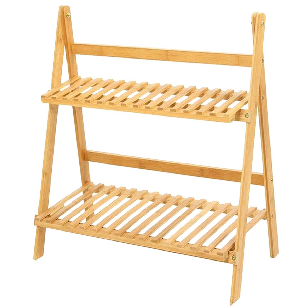 IMPORTADORA USA - Estante de bambú para macetas jardín 2 Niveles