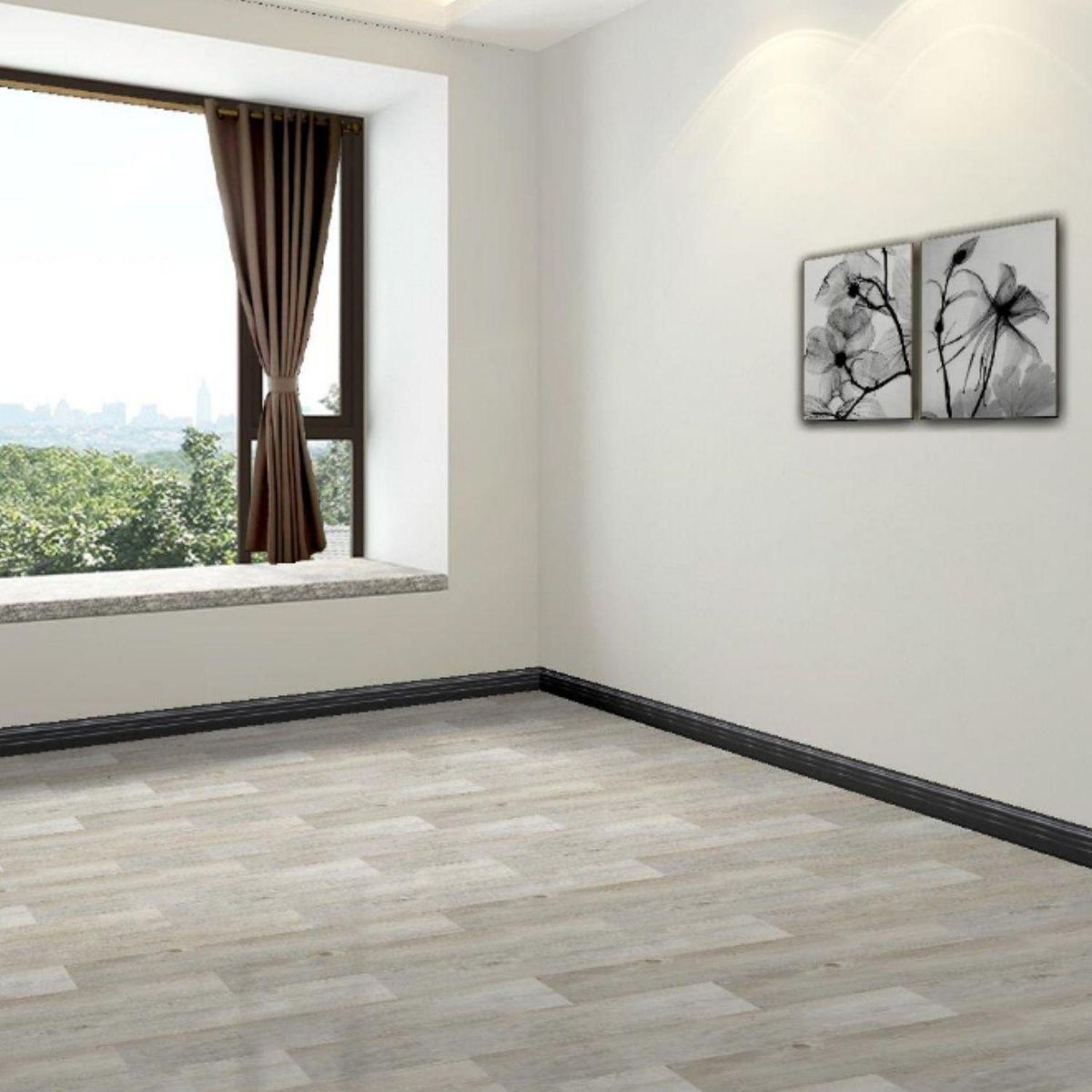 HOGA - Piso Vinílico SPC 4 mm 18x122 cm OH8017-1D Beige Mandala 2.17 m2