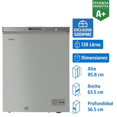 Freezer horizontal 138 litros inox