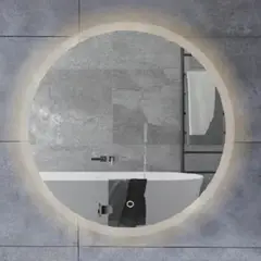 KLIPEN - Espejo ø 80cm , espesor 5 mm, con luz led cálida e interruptor táctil