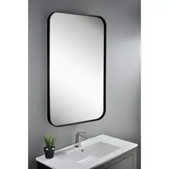 KLIPEN - Espejo Baño Forma Rectangular 60x100 cm Negro Minerva