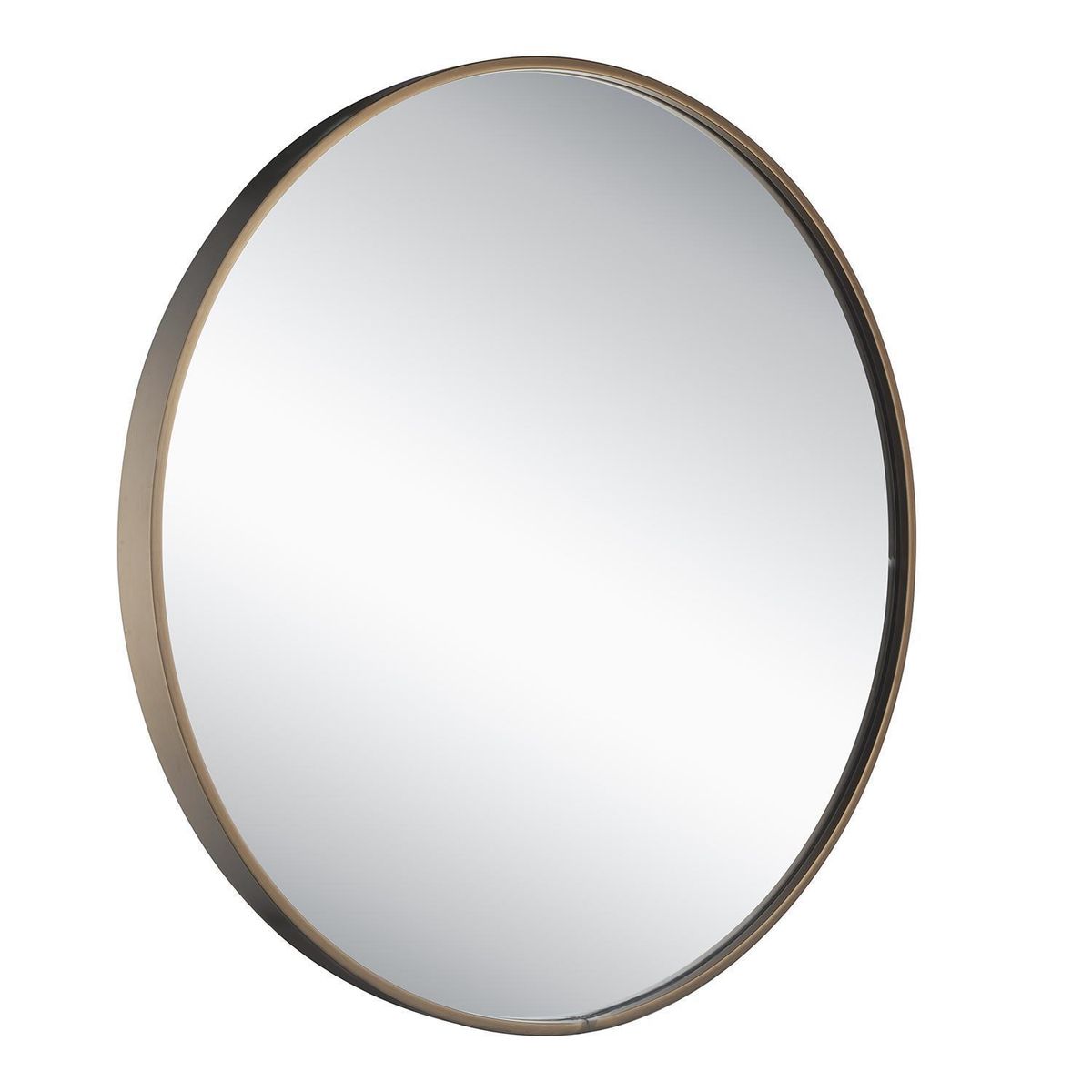 KLIPEN - Espejo Baño Forma Redonda 80x80 cm Bronce Dalia