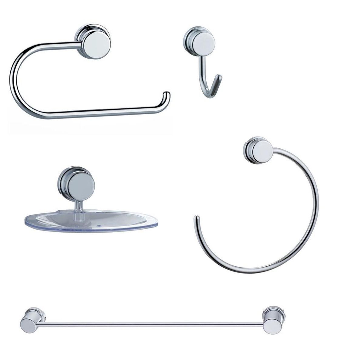 KLIPEN - Set accesorios baño 5 piezas,ABS cromado