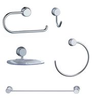 Set Accesorios Baño 5 Piezas Cromado Toallero Portarrollo Percha Jabonera
