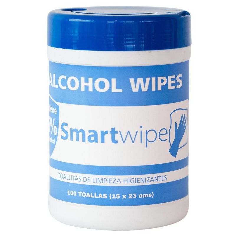 TOPSAFE - Toallitas higienizantes 100 unidades 75% alcohol certificada ISP