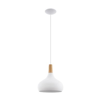 Lmpara de colgar acero blanco 1 luz 60 W E27